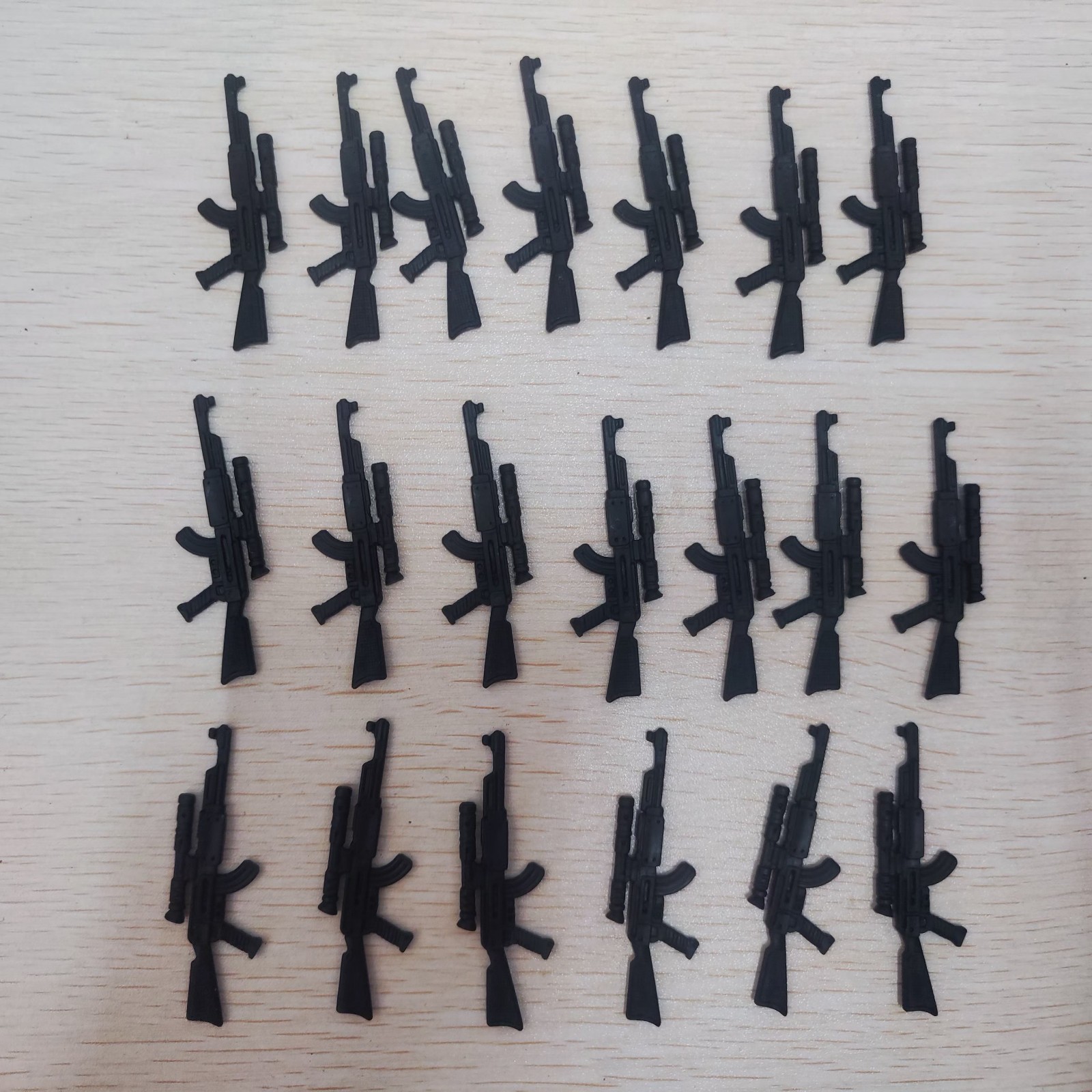 Lot of 20pcs 1:18 scale 8x-scoped AK Rifle Gun Black for 3.75&Prime; GI Joe Figures