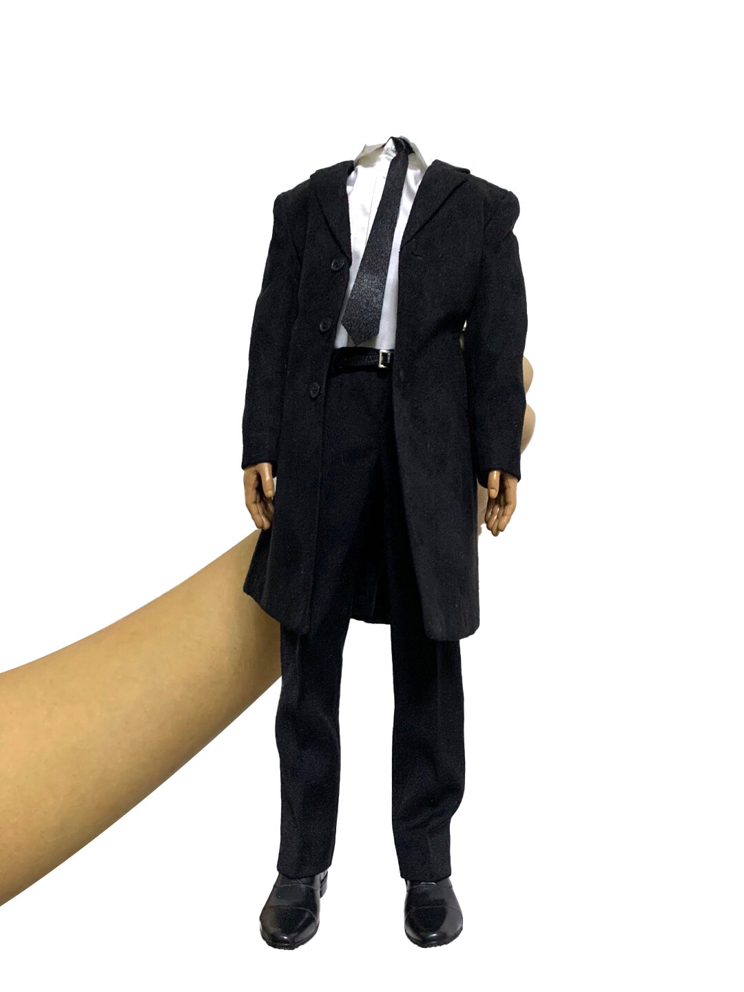 Toy center 1/6 Men&rsquo;s Slim Suit Black Windbreaker Coat Pants Clothes Model