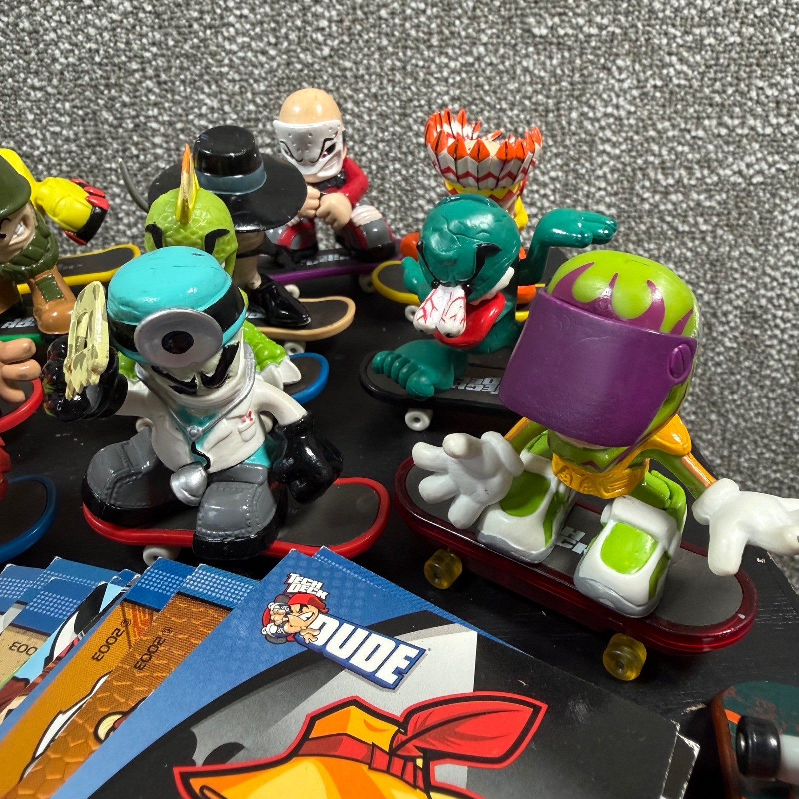Tech Deck Dudes Evolution Figure Lot of 13 Trading Cards Tattoos X-Concepts Y2K