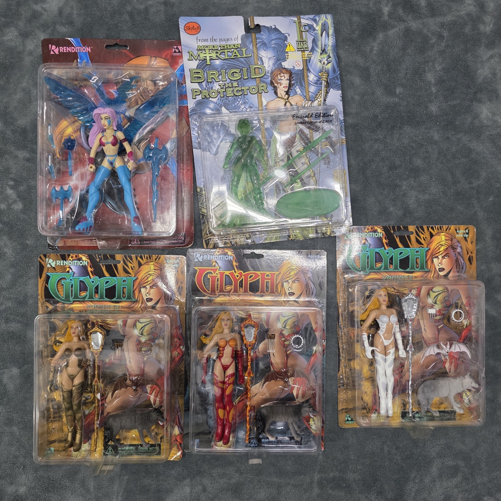 Rendition Glyph ALLURA bridge the protector VARIANTS lot of 5 toys figures 90s
