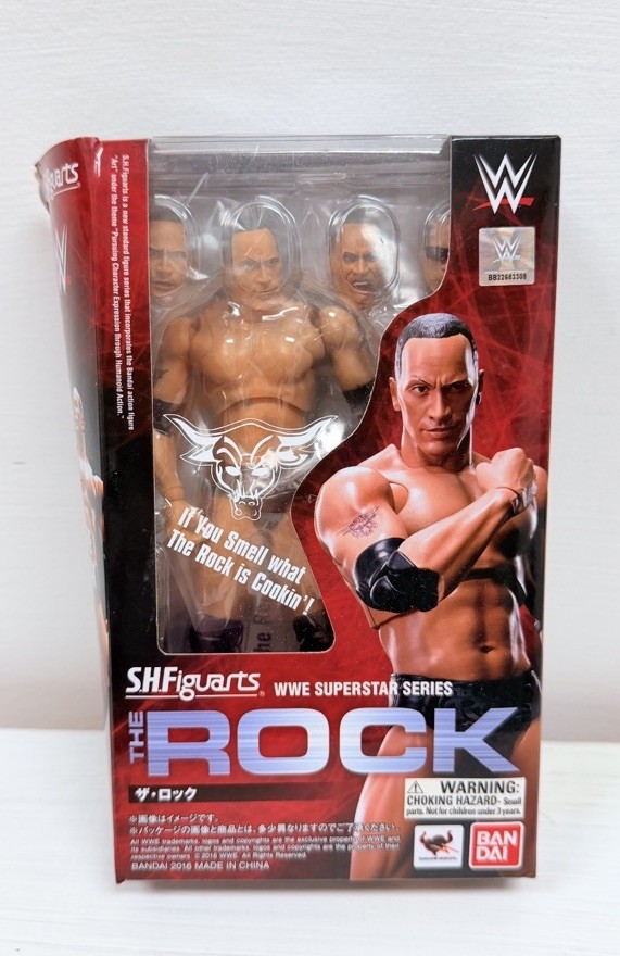 Bandai S.H. Figuarts WWE THE ROCK Action Figure NEW Smackdown Raw Open Box
