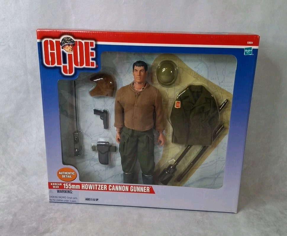 1/6 – GI JOE – KOREAN WAR 155MM HOWITZER CANNON GUNNER – 2001 HASBRO – NIB 53034