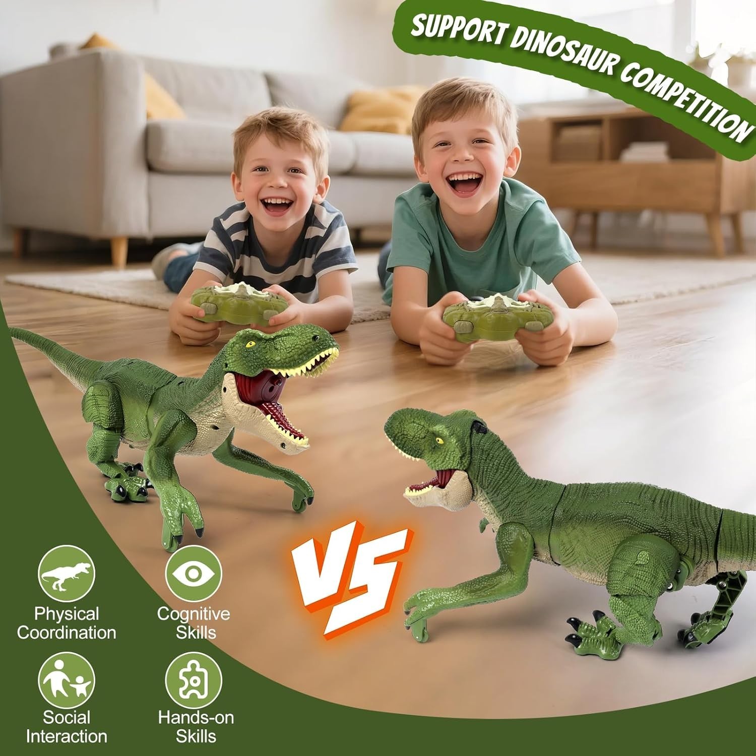 Walking T-Rex Dinosaur Remote Control RC Toys For Kid Action Figure LED Light Up