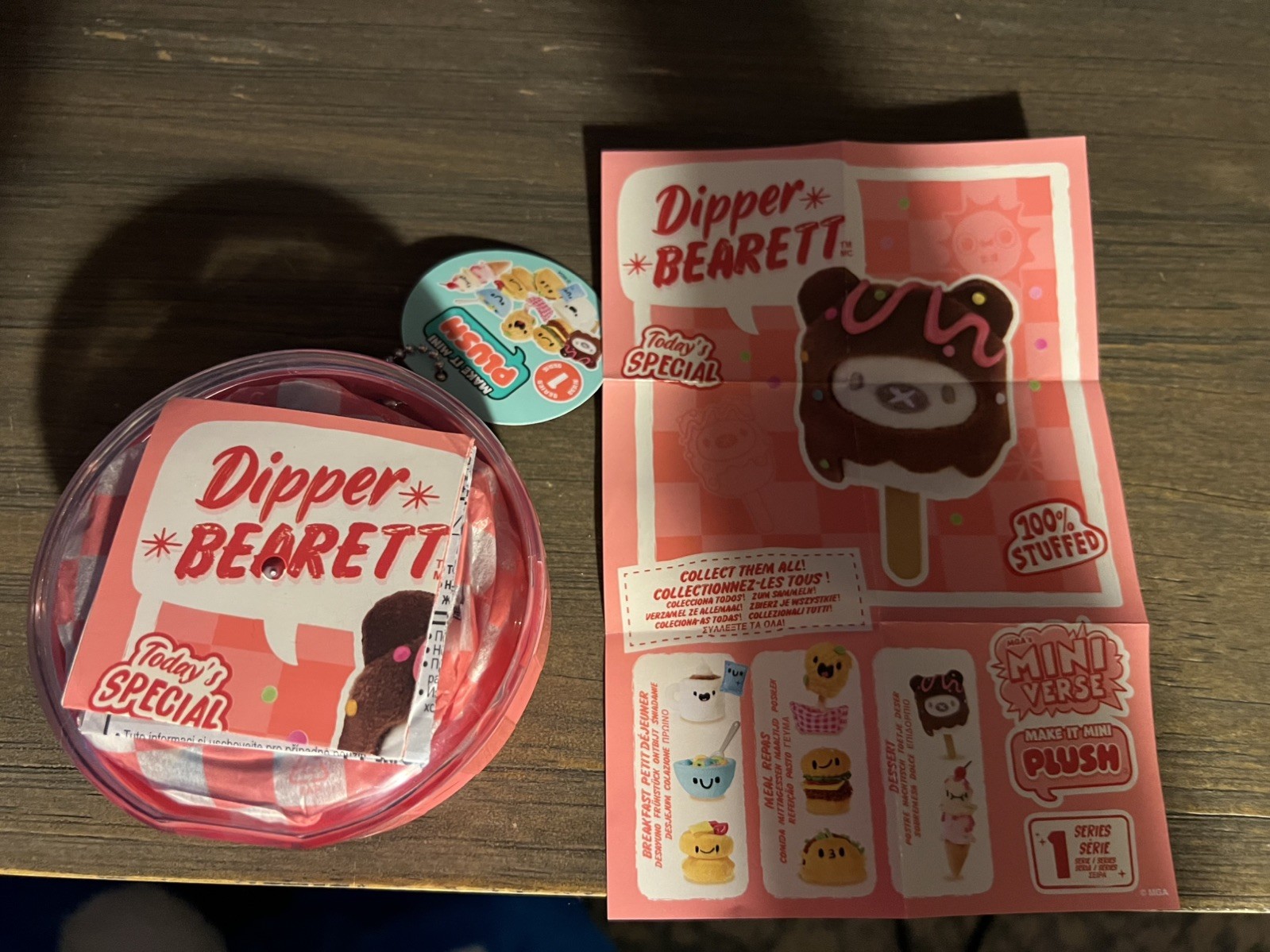 MGA Miniverse Make It Mini PLUSH series DIPPER BEARETT only outside opened