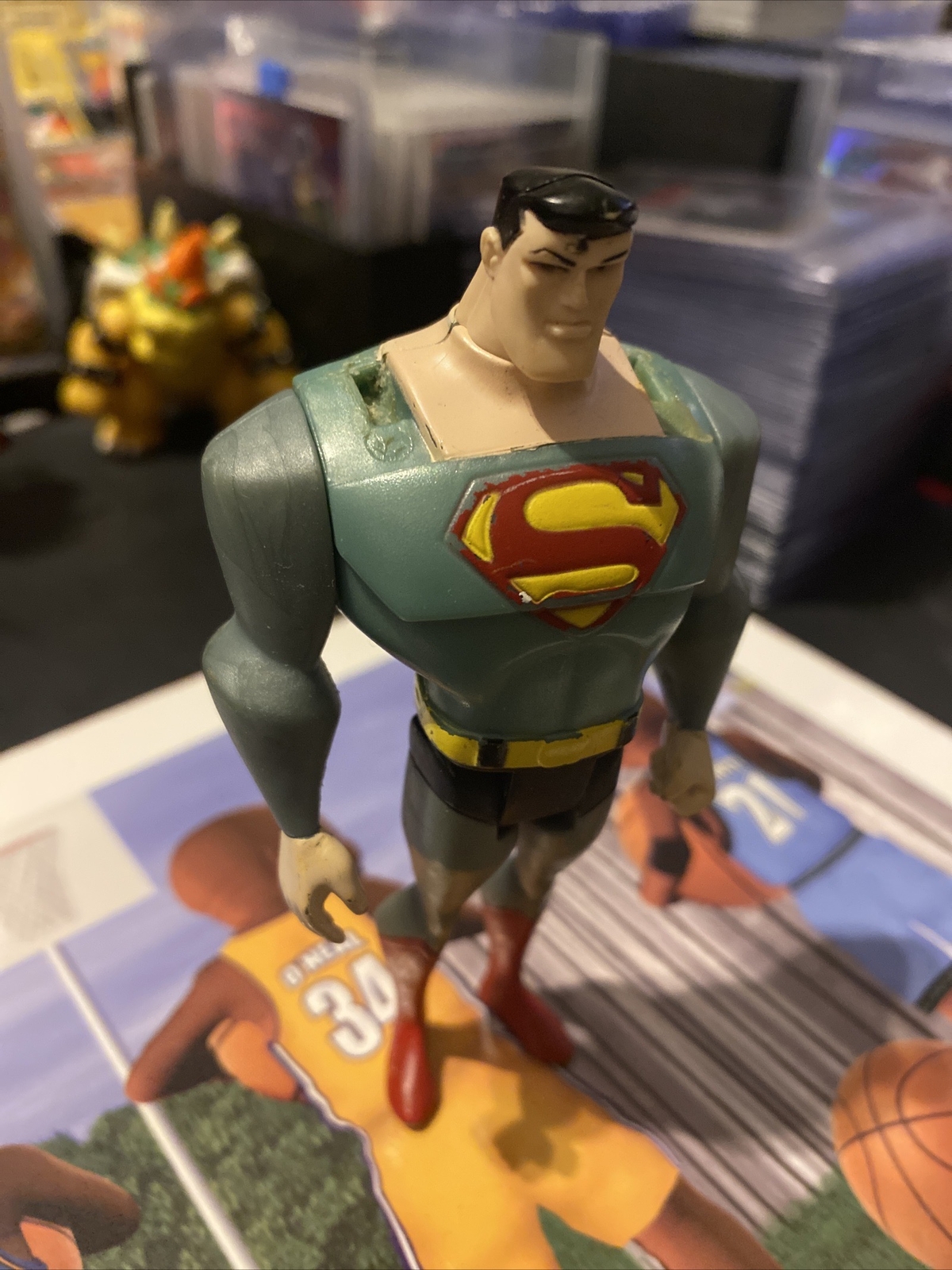 Vintage Animated Superman Action Figure Light Blue/Gray Variant Justice League