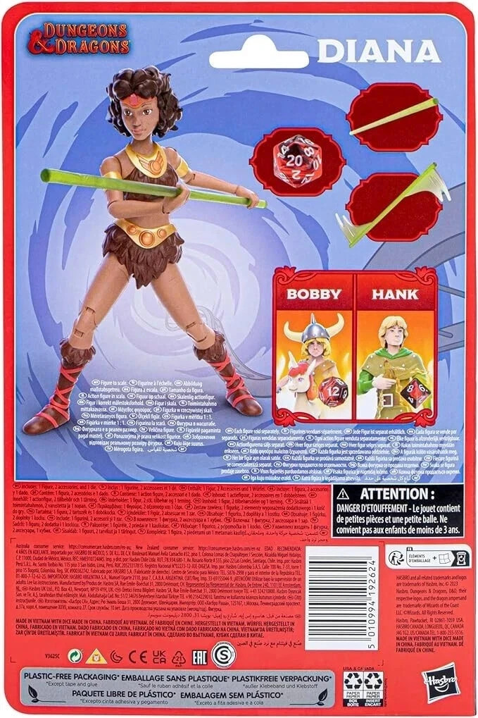 Dungeons & Dragons Cartoon Classic Bobby & Uni, Diana, Hank 6&Prime; Action Figure Set