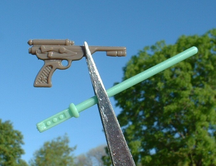 NICE REPRO 2&Prime; Green Handheld Lightsaber & WEAPON Luke Jedi 1983 Vintage Star War