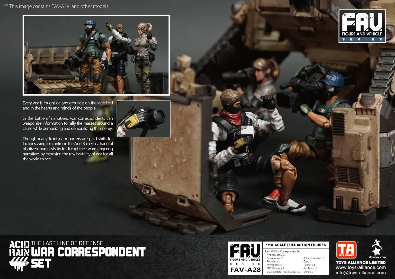ACID RAIN / ANNEX 2179 1/18: FAV-A28 War Correspondent Set *USA Seller*
