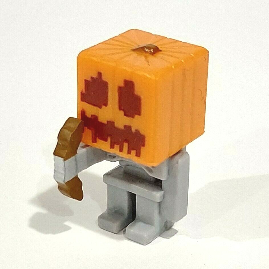 Minecraft Mini-Figures 1&Prime; Skeleton Pumpkin Helmet Obsidian Series Figure Mojang