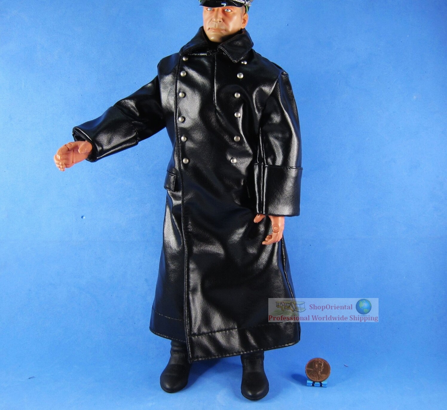 1:6 FIGURE GERMAN General Commander Cigarette Winter Leather Trench Coat WF_6P