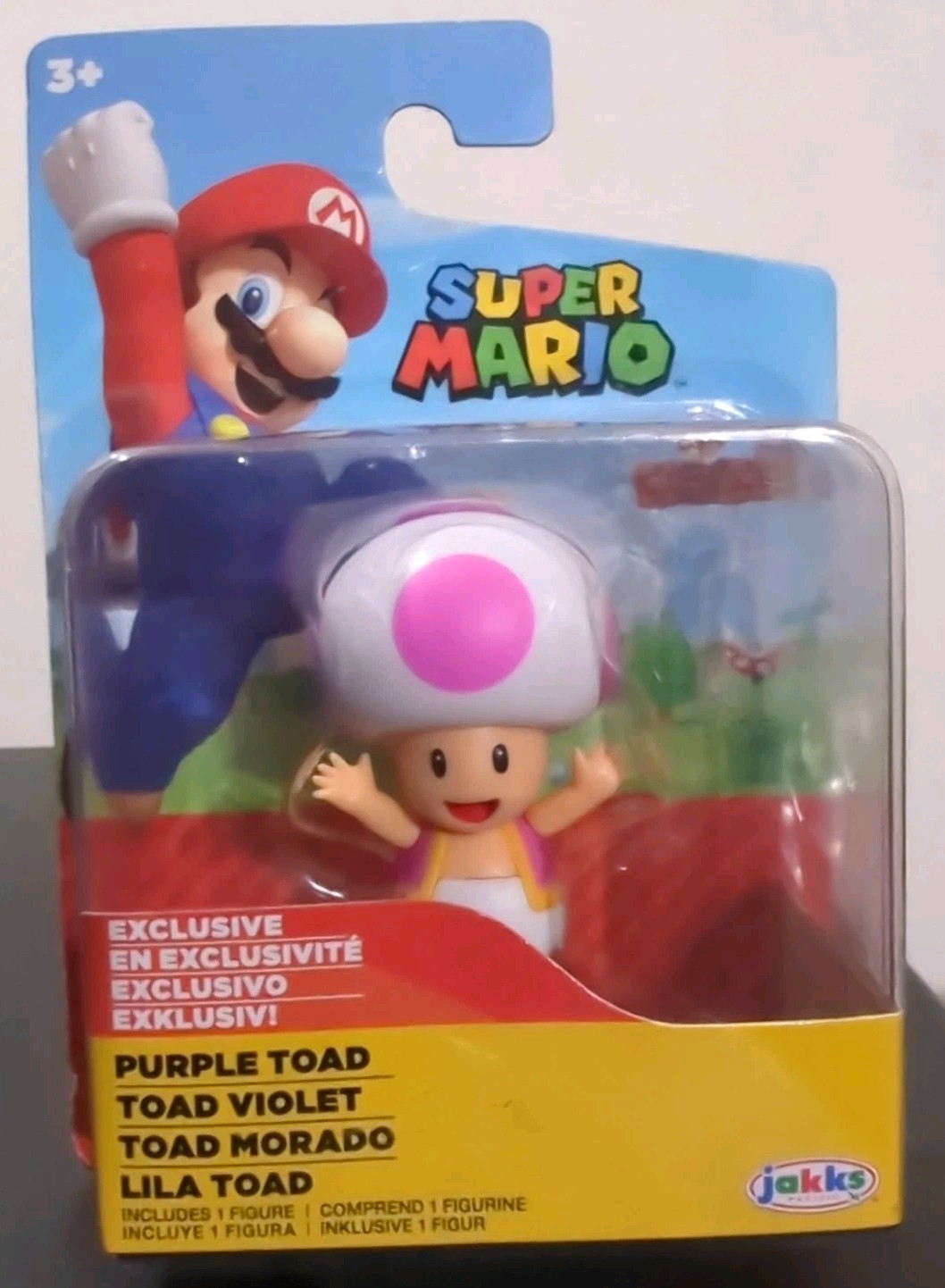 NEW Super Mario PURPLE TOAD 2.5&Prime; EXCLUSIVE Jakks Pacific Nintendo Figure NIB