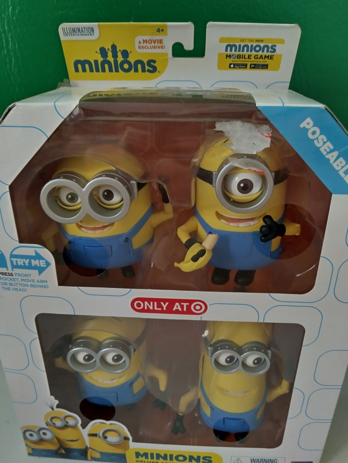 Minions Deluxe Action Figures 4 Poseable Minions EXCLUSIVE THINKAWAY TOYS NEW