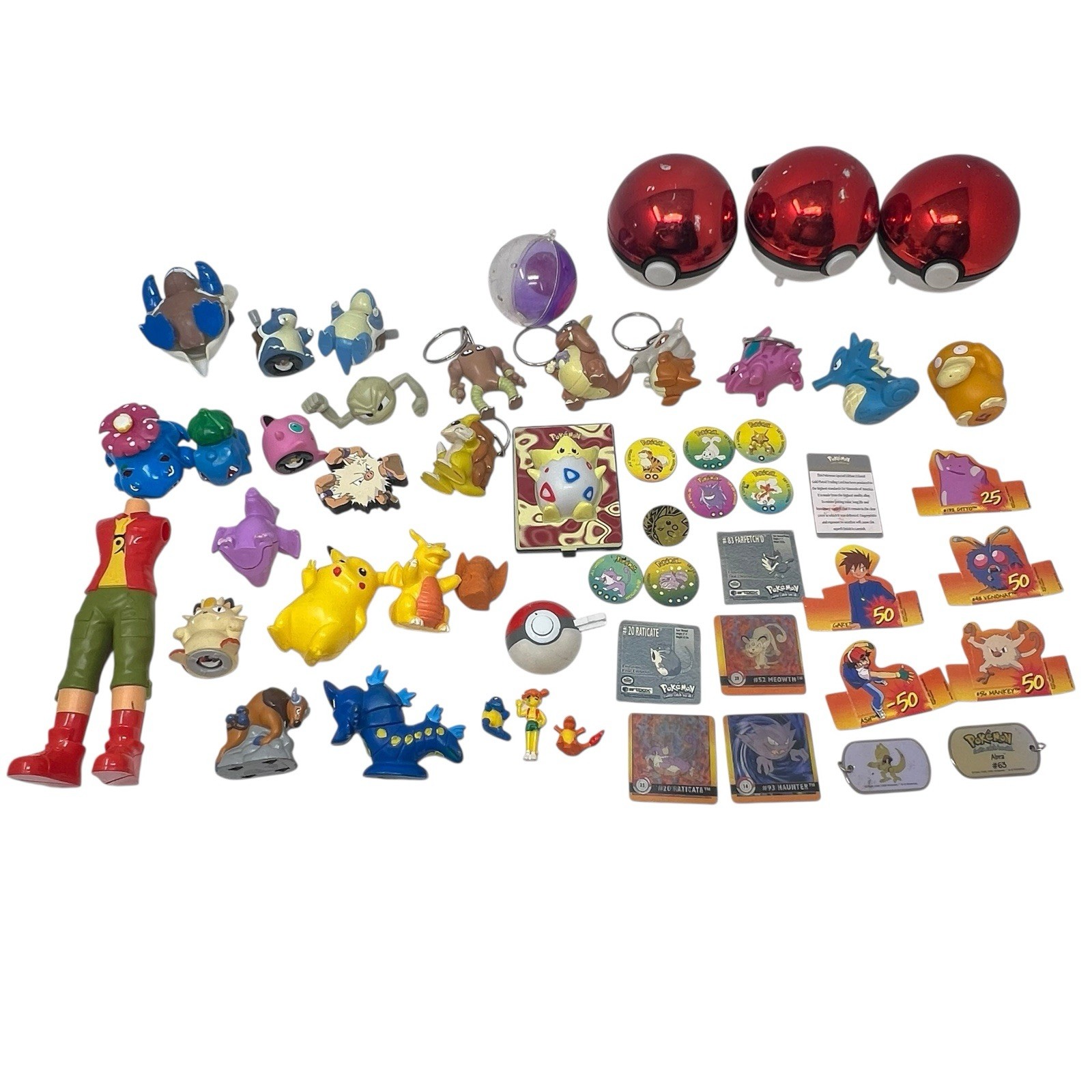 Pokemon Vintage Y2K Toy Lot Mini Figures Bootleg Pogs Keychains Burger King 90&rsquo;s