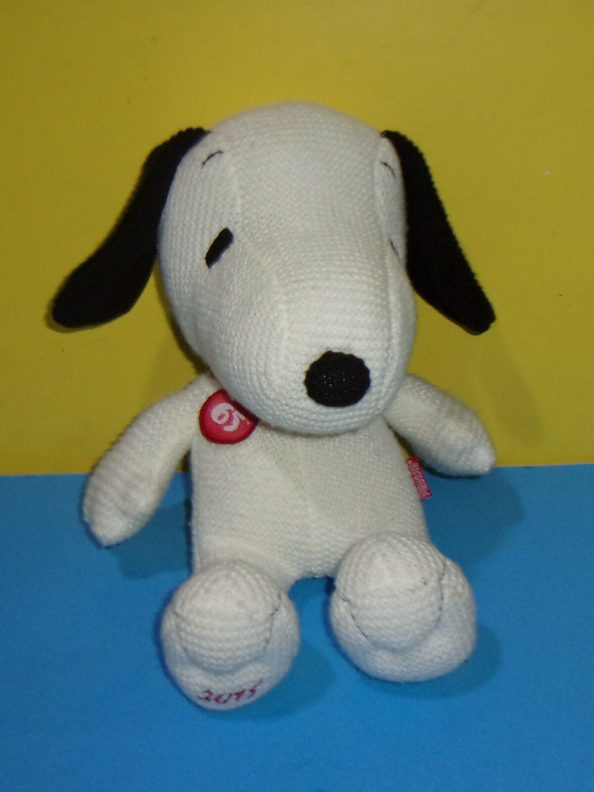 Just Play 65 Years Peanuts 14&Prime; Snoopy Knit Bean Bottom Stuffed Plush Character