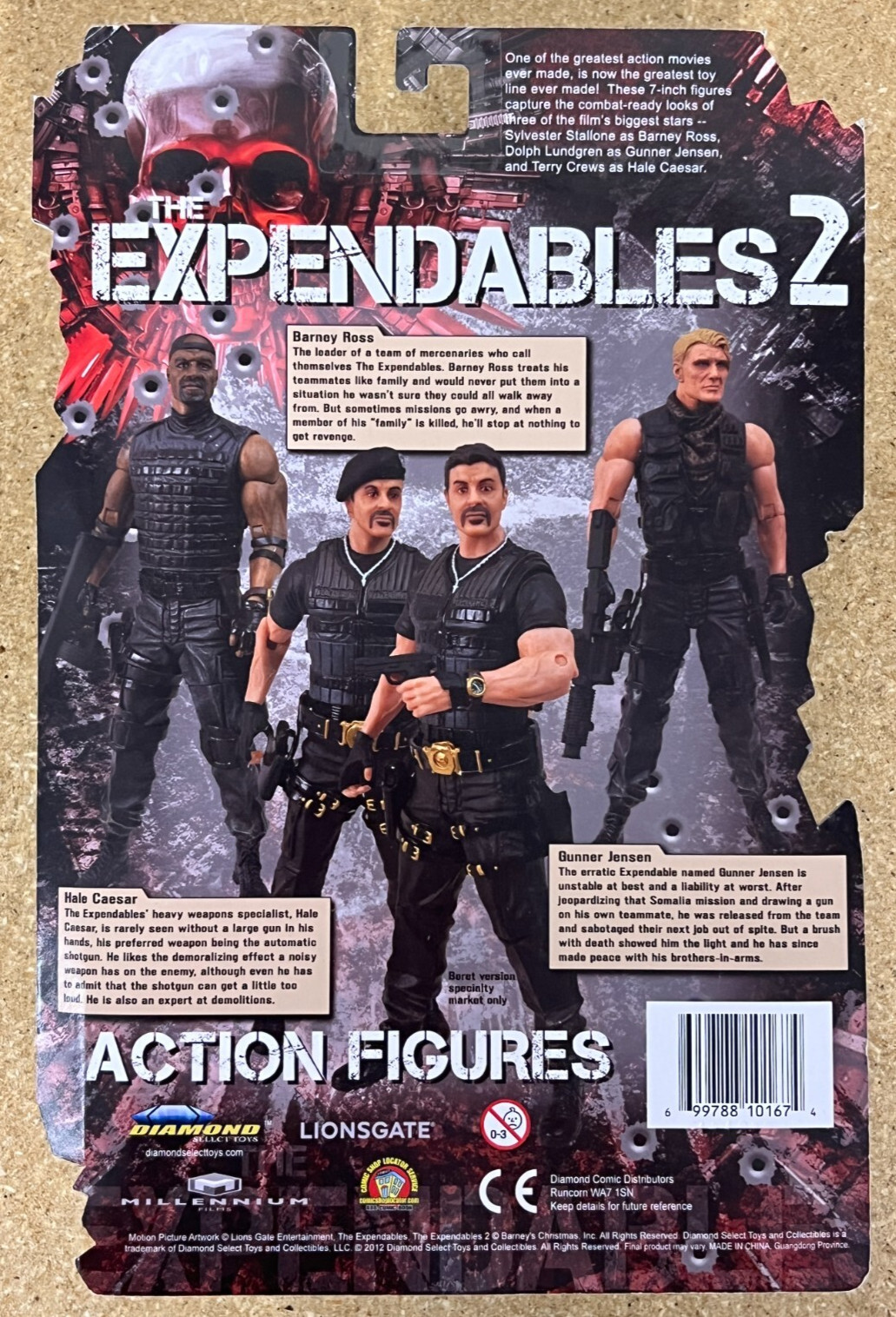 Diamond Select Toys The Expendables 2 Barney Ross w/ Beret Variant Figure SEALED