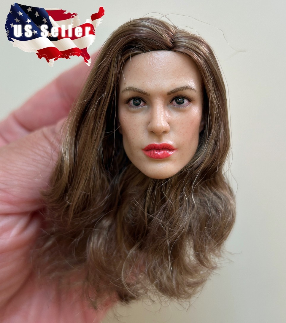 1/6 1/6 Angelina Female Head Sculpt Brown Hair For 12&Prime; PHICEN Hot Toys Figure