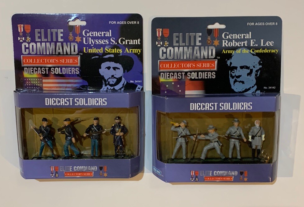 CIVIL WAR Elite Command Diecast General Grant & General Lee & Soldiers SEALED