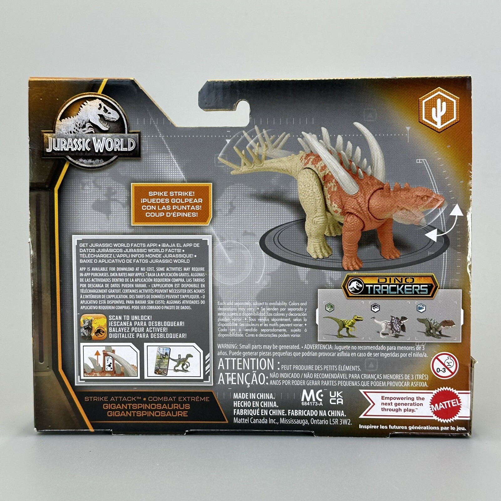 Mattel Jurassic World Strike Attack Gigantspinosaurus Dinosaur Figure 7&Prime; Length