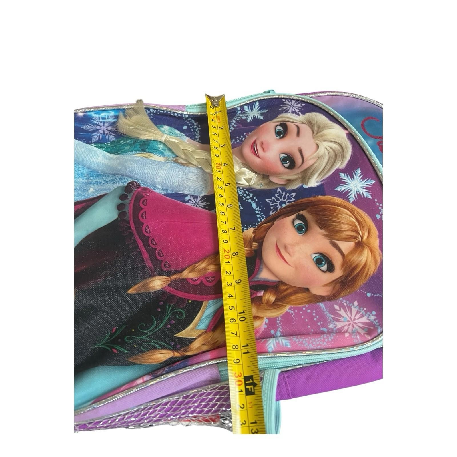 Disney Princess Frozen Sisters Are Magic Backpack Bookbag Faux Hair Elsa Anna