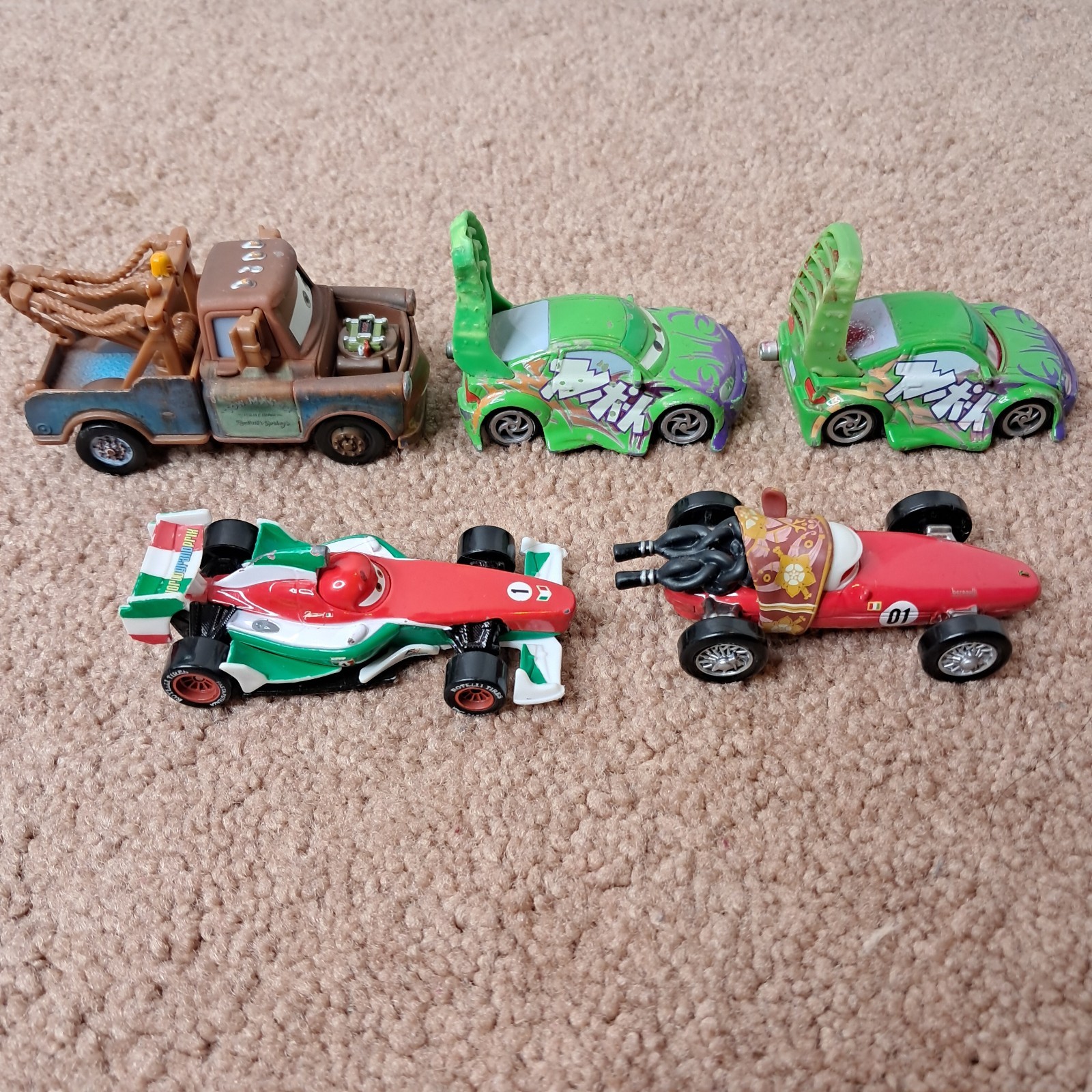 Lot Of 18 Disney&rsquo;s Pixar Cars Die-Cast Racing Toys Mattel Mini Figures