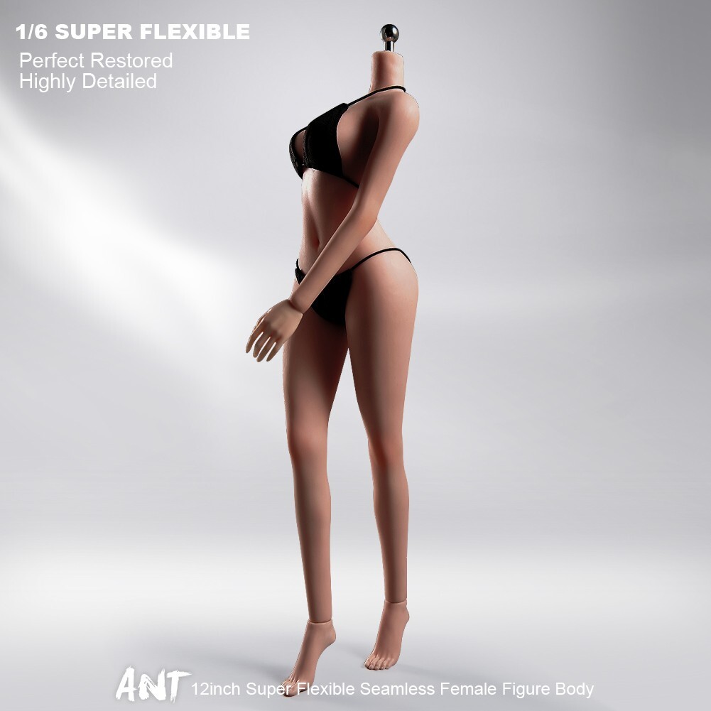 ANT T302 1/6 Seamless Copper Suntan Female Body Large Bust Makeup For 12&Prime; Figure