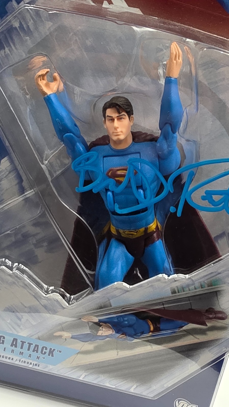 🔥BRANDON ROUTH SIGNED Superman Returns Flying Attack Figure JSA Witnessed🔥