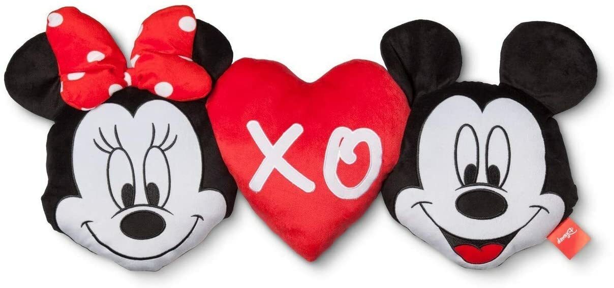 Disney Mickey Minnie Mouse XO Pillow Pal 26&Prime; Plush Heart Toy Valentines Day Hugs
