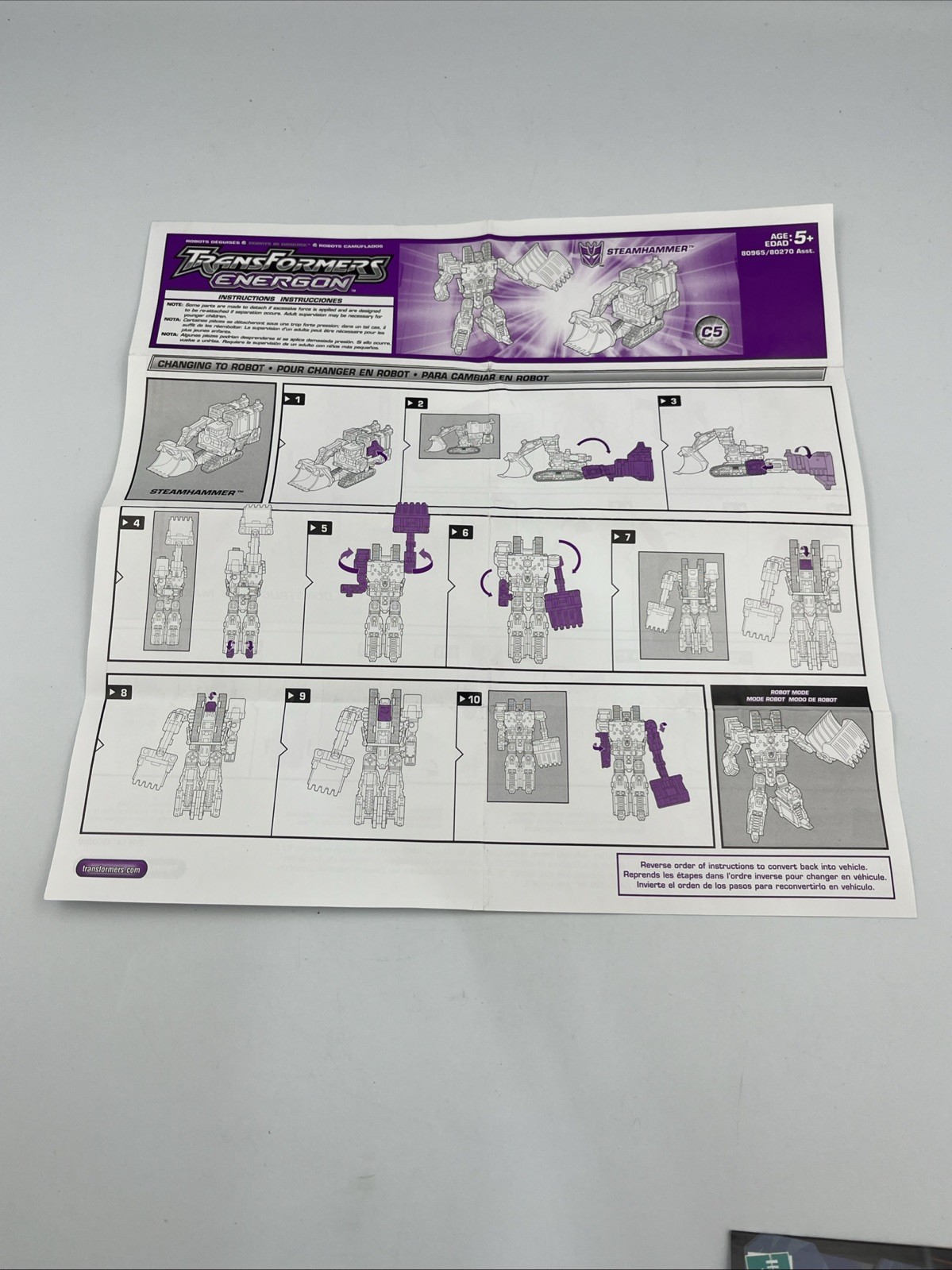 Transformers Steamhammer Energon Constructicon Team w/ Instructions & Card