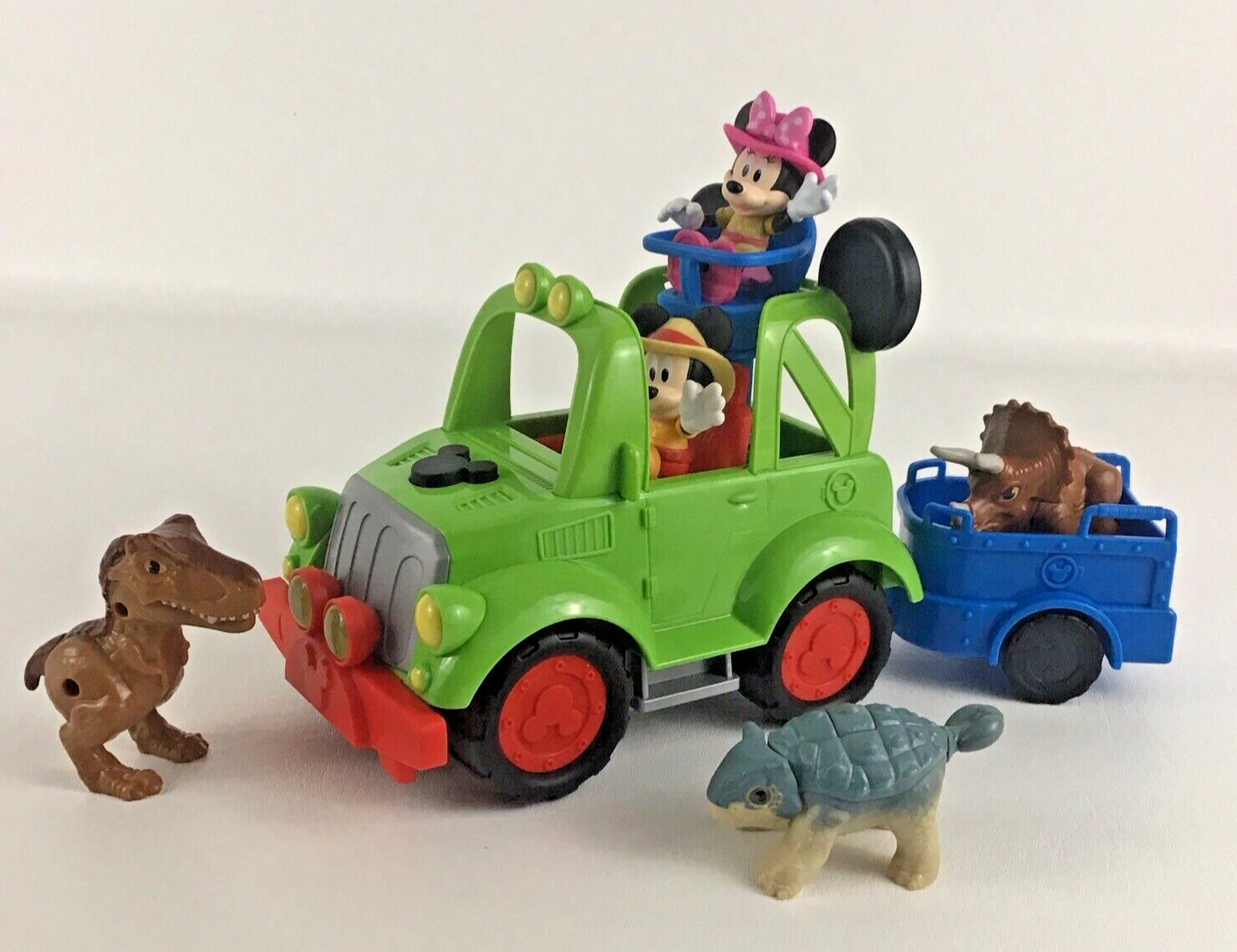Disney Junior Mickey Mouse Dino Safari Rover Jeep Vehicle Dinosaurs Figures Lot