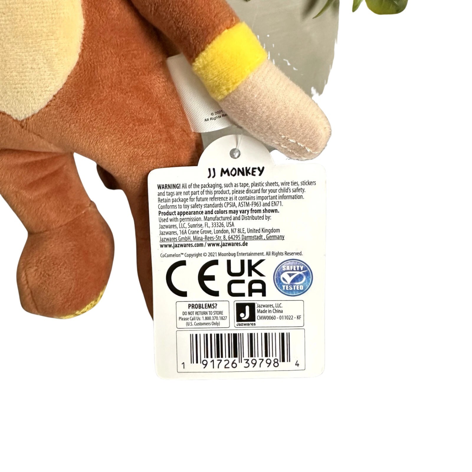 Cocomelon JJ Monkey Plush Doll 8” Soft Stuffed Animal Toy Kids Gift