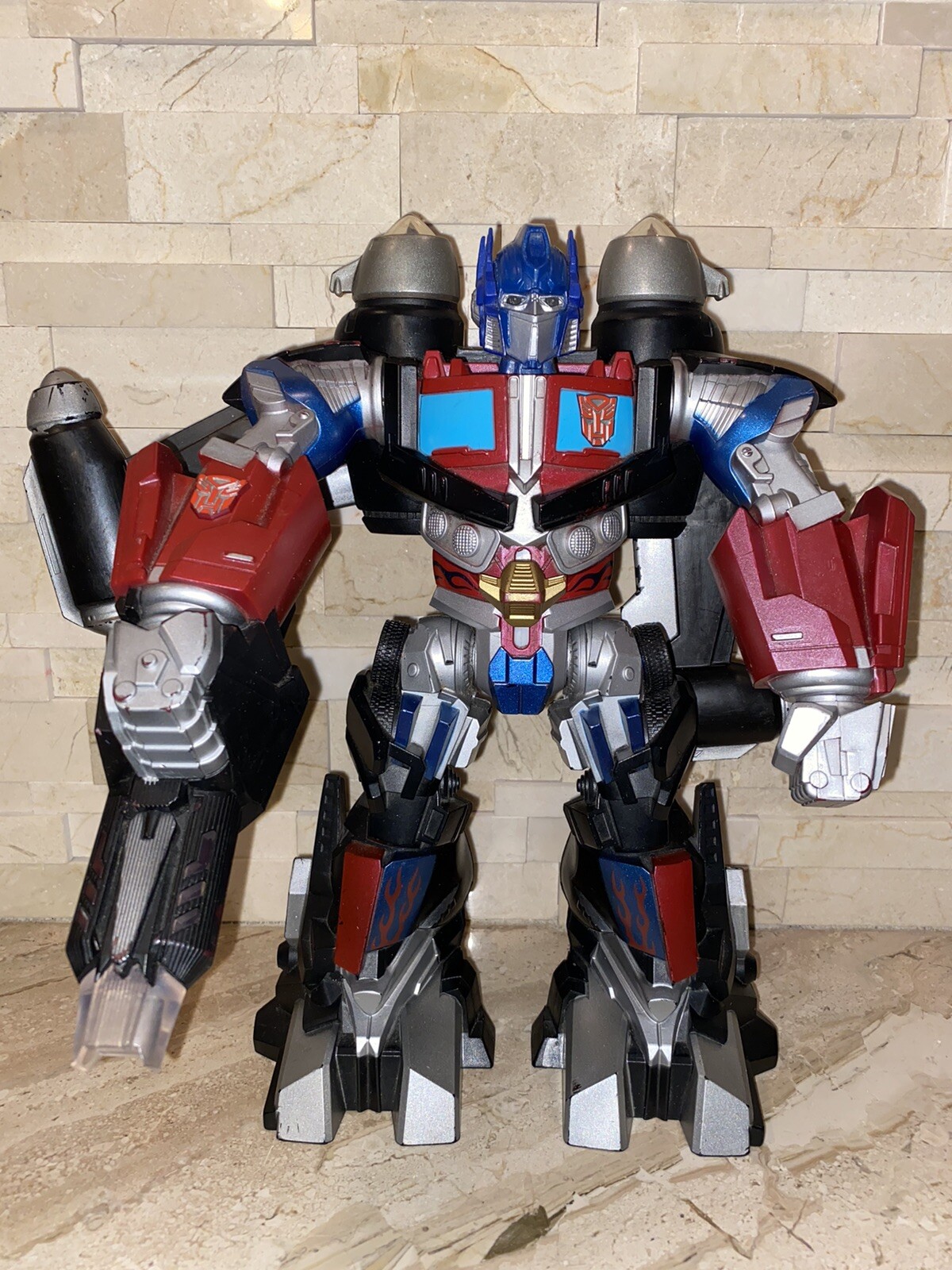 2008 Optimus Prime Mega Power Bot Transformers Jet Power Light-Up Talking 11&Prime;