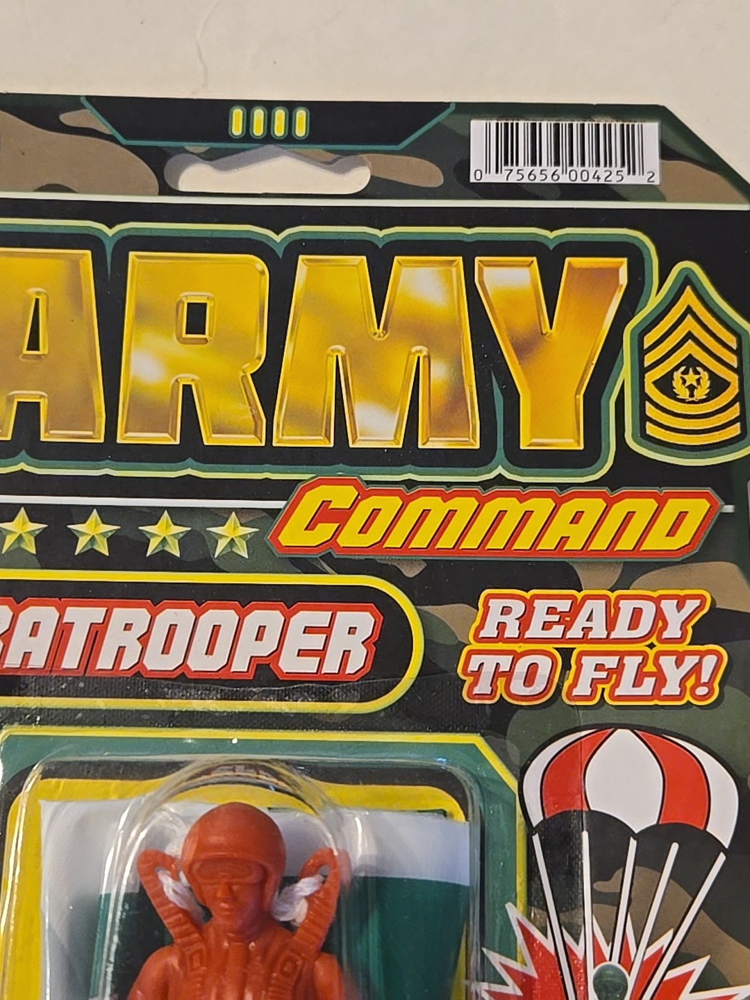 ARMY COMMAND PARATROOPER TOY 24&Prime; parachute 2016 Jaru skydiving figure #425 New
