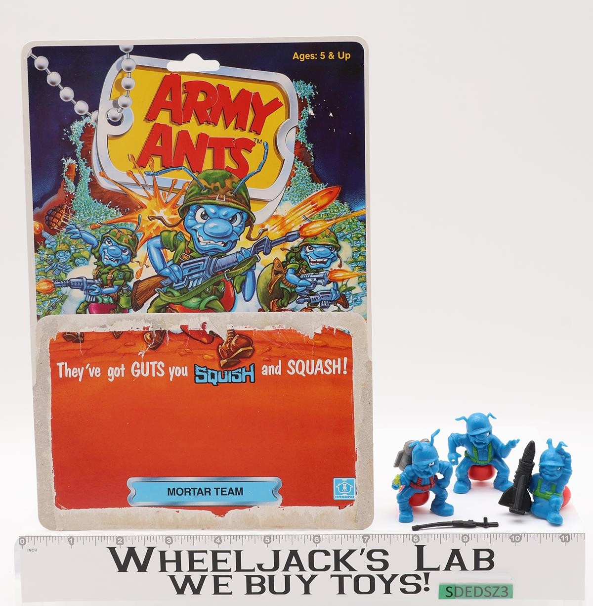Mortar Team Army Ants Blue Complete 1987 Hasbro Action Figure Set W/ Card