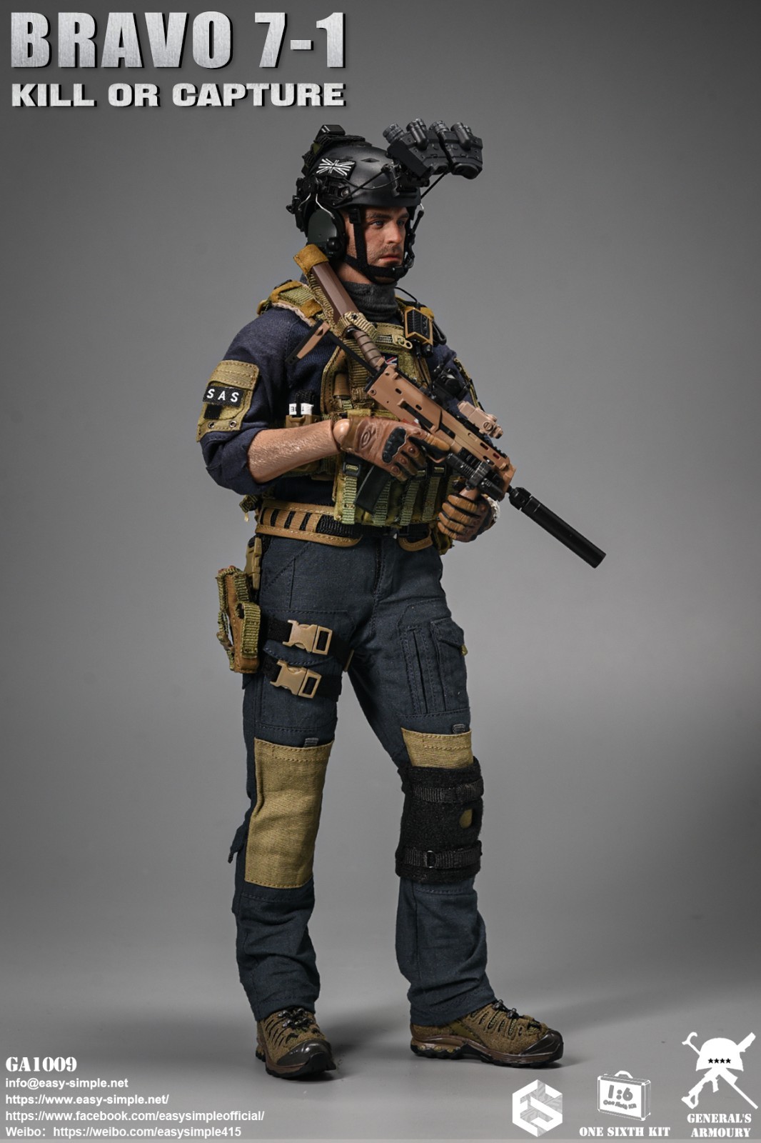 Easy&Simple GA1009 BRAVO7-1 John MacTavish Soap Kill Or Capture 1/6Action Figure