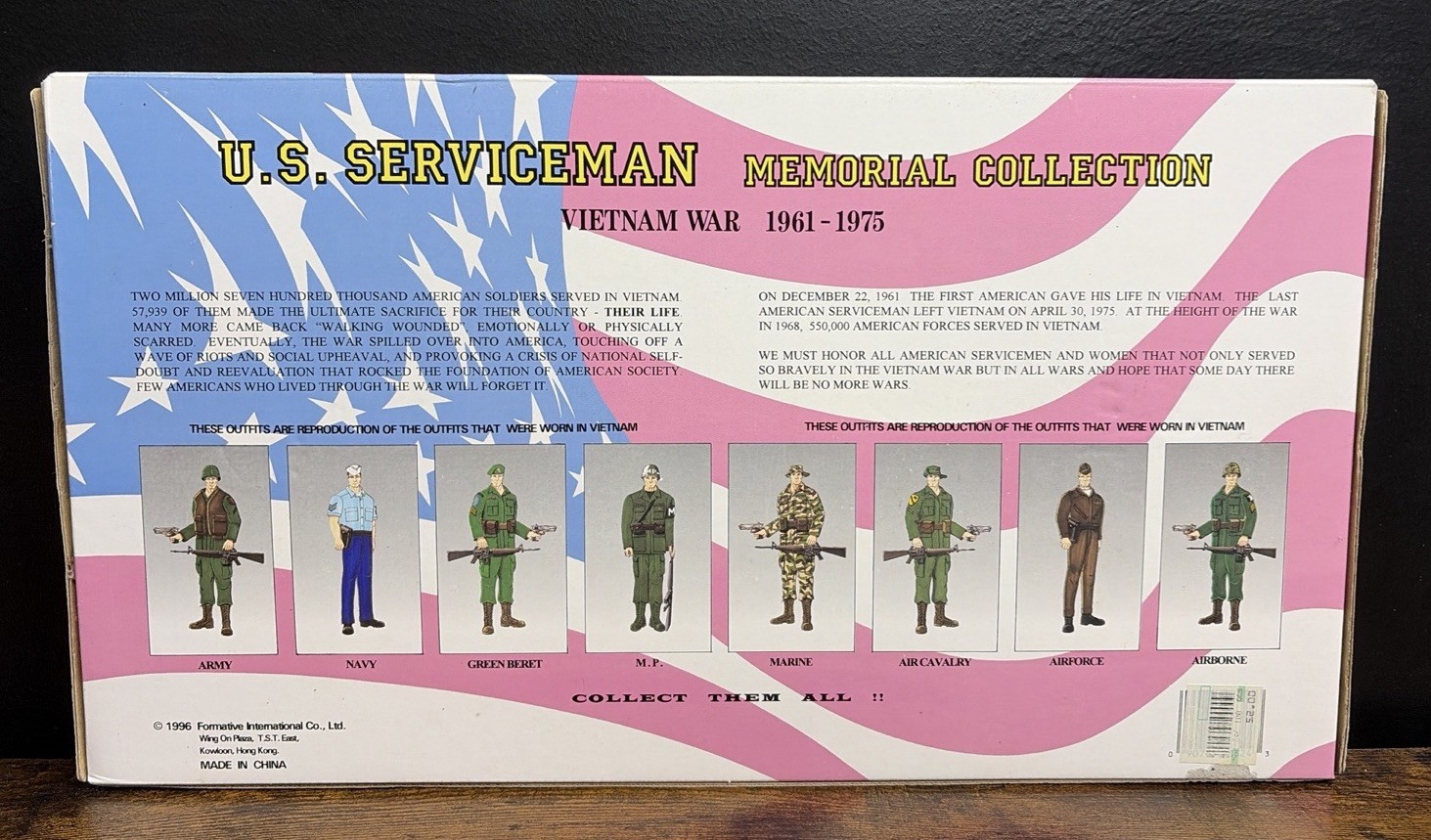 US Serviceman Memorial Collection Vietnam War 1961-1975 Full Set 6&Prime; Figures 1996