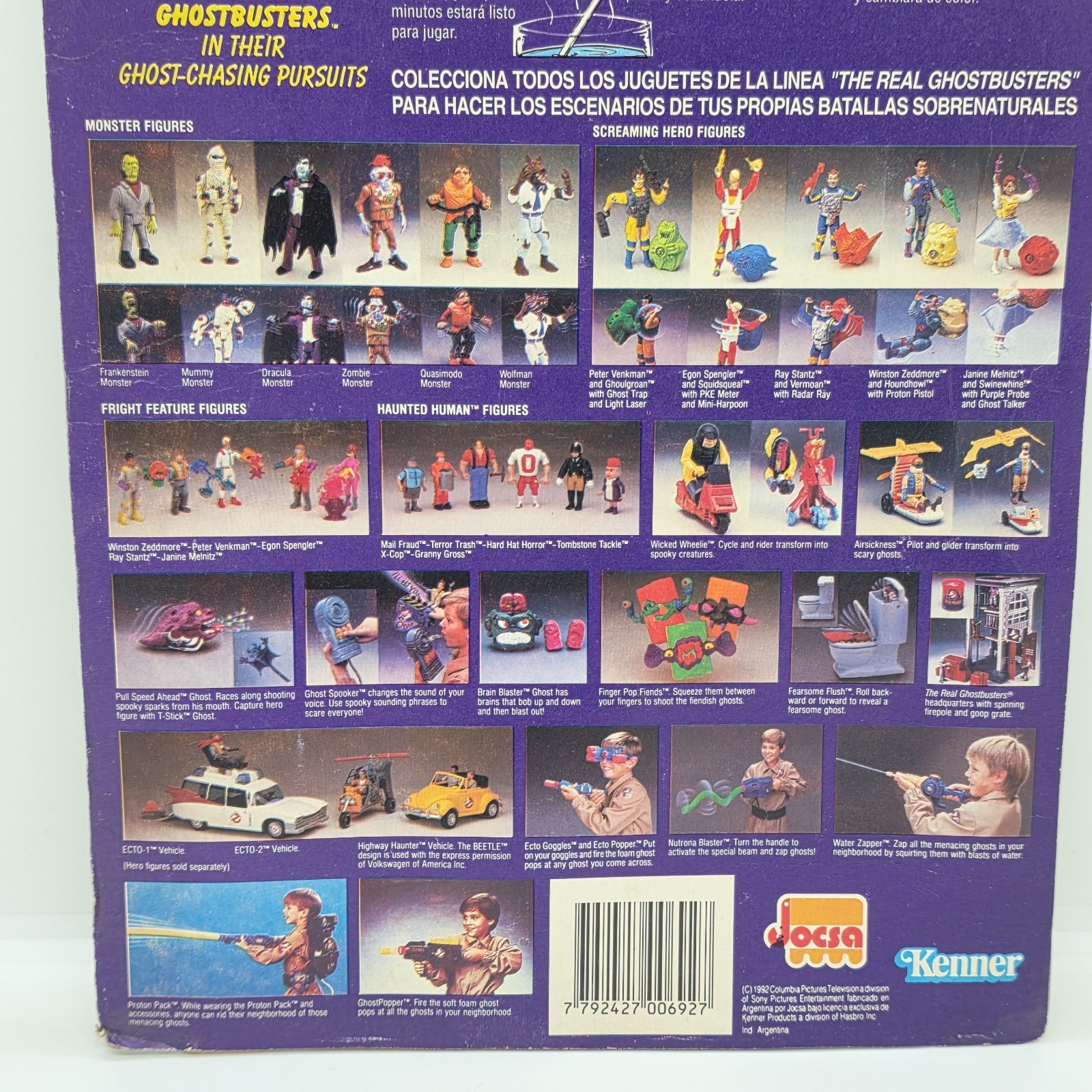 VTG The Real Ghostbusters PETER VENKMAN JOCSA / KENNER 1992 sealed ARGENTINA