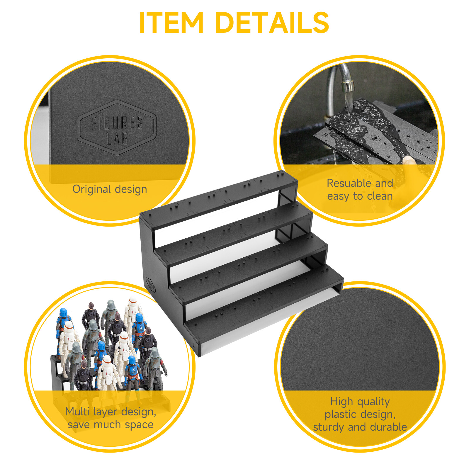 NEW Display Stands BASE Fits 6 » STAR WARS BLACK SERIES Figure GIFTS TOYS BLACK