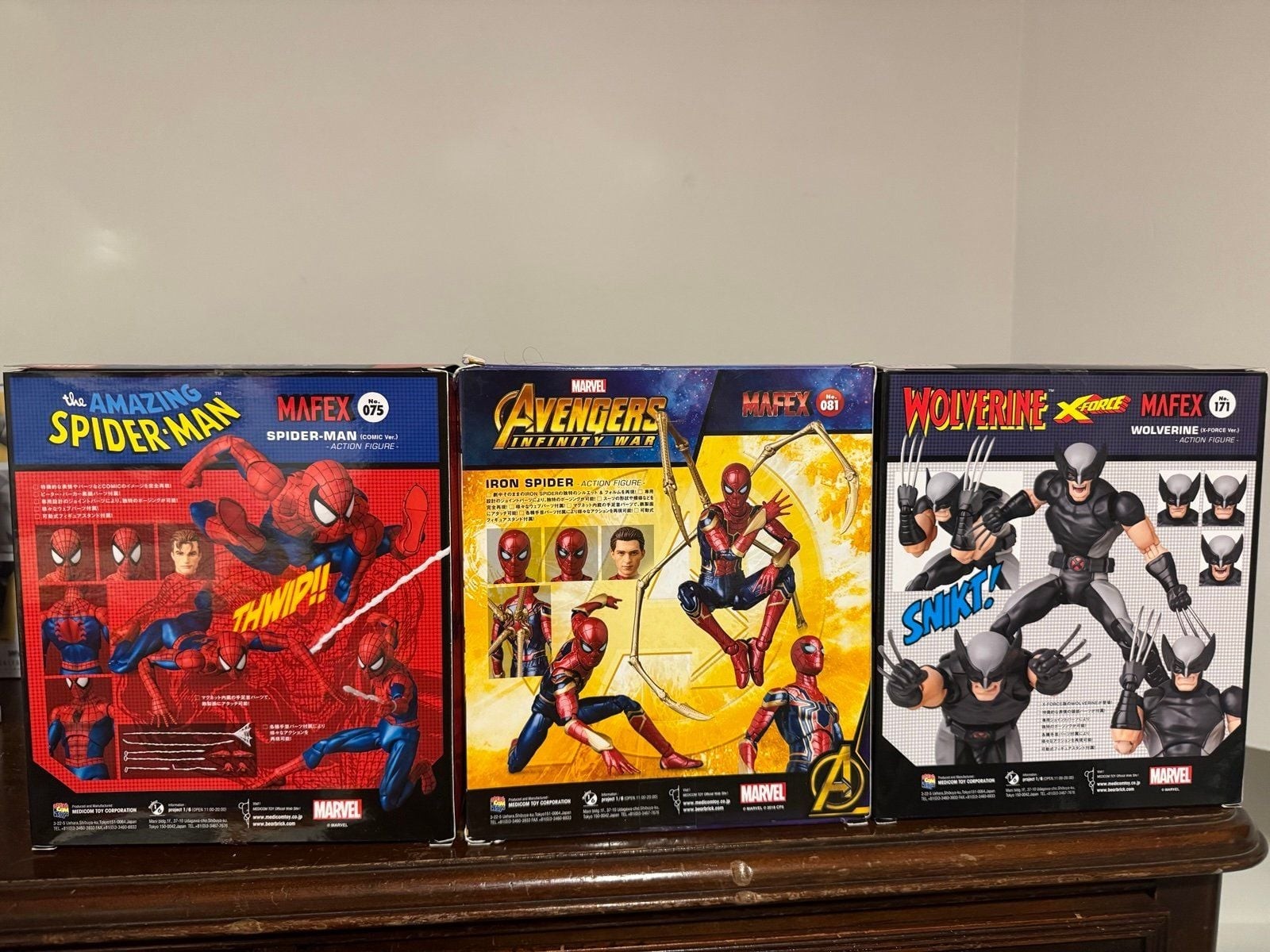 Mafex marvel spider man wolverine 75 81 171
