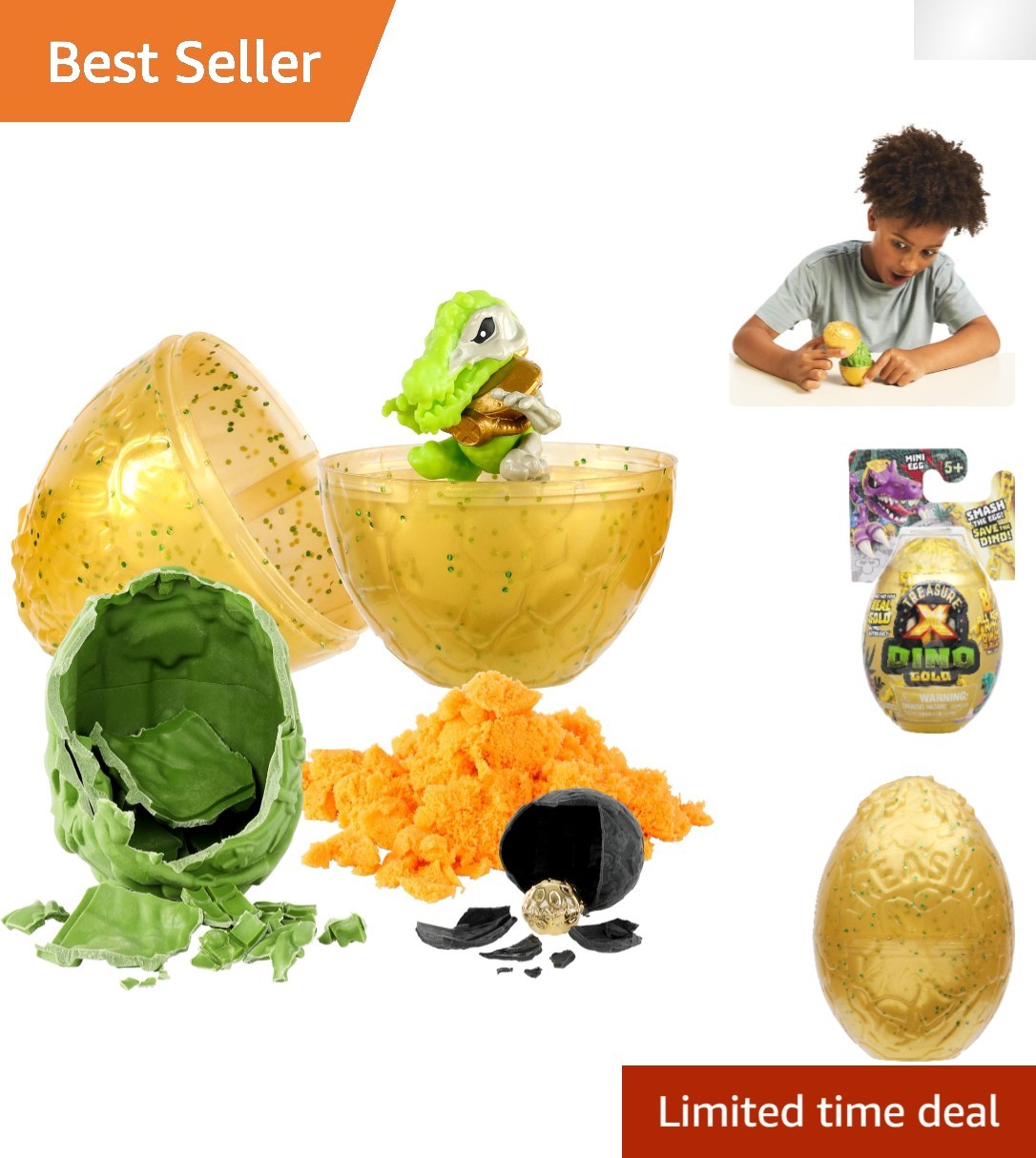 Dino Gold Mini Egg – 8 Collectible Mini Dinos with Surprise Treasure Inside