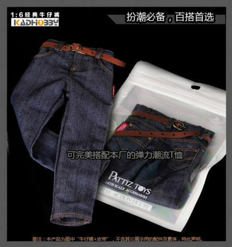US 1/6 S06 Male Classic Jeans Denim Pants For 12 » Action Figure Body Model