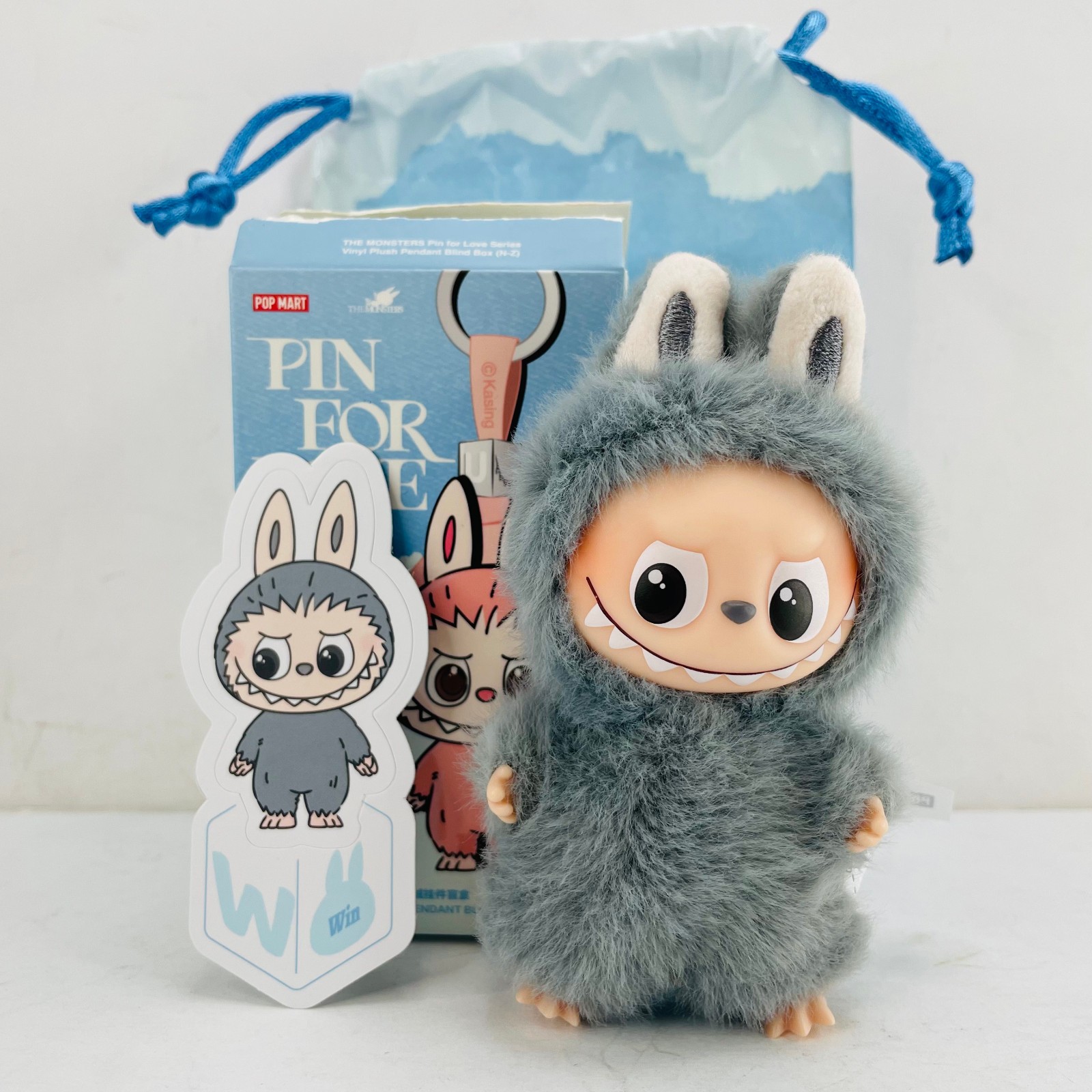 POP MART Labubu The Monsters Pin For Love Series Mini Vinyl Plush Doll Pendant W