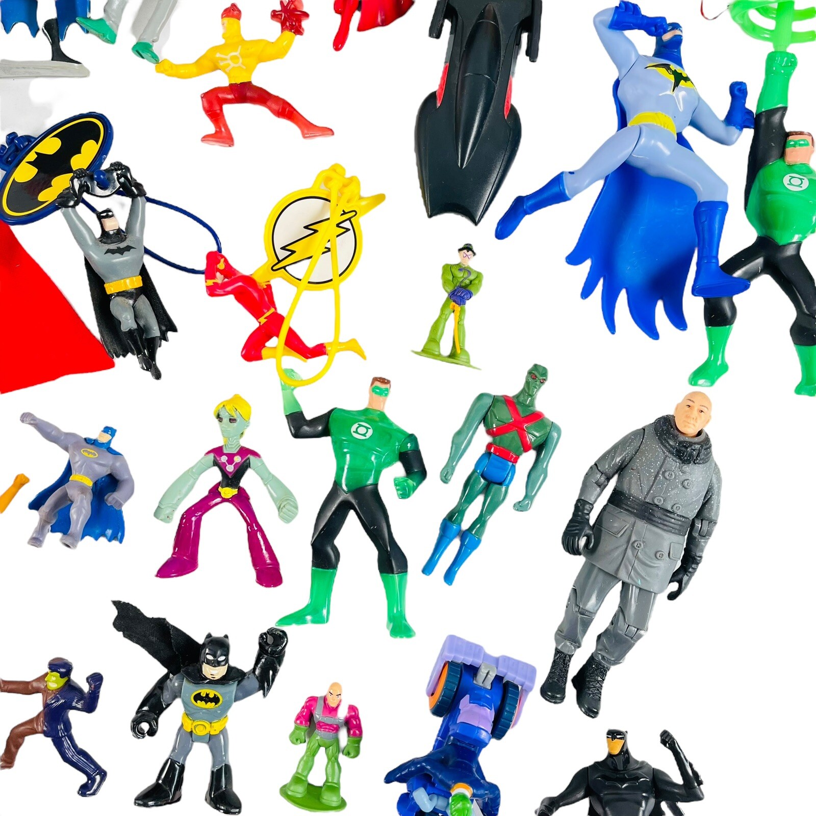 DC Comics Toy Lot of 50 Mixed Action Figures Batman Superman PVC Fast Food VTG B
