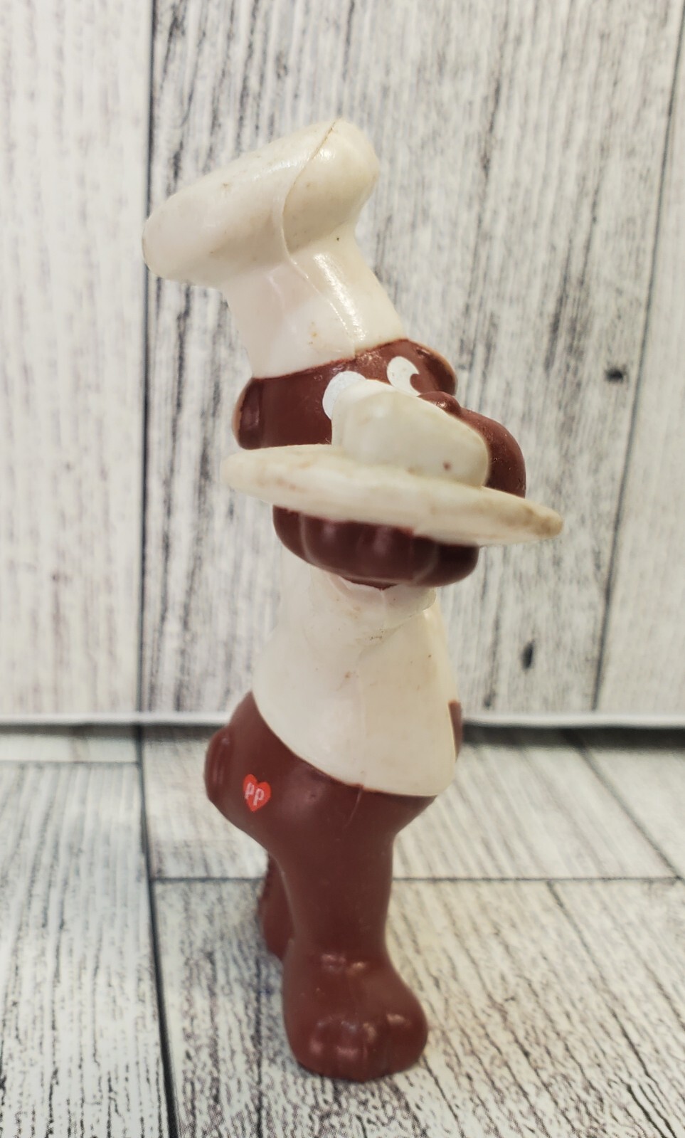 LT1 Vtg Pound Puppies Louie The Chef Baker Dog Plastic 2.75&Prime; Figure Cake Topper