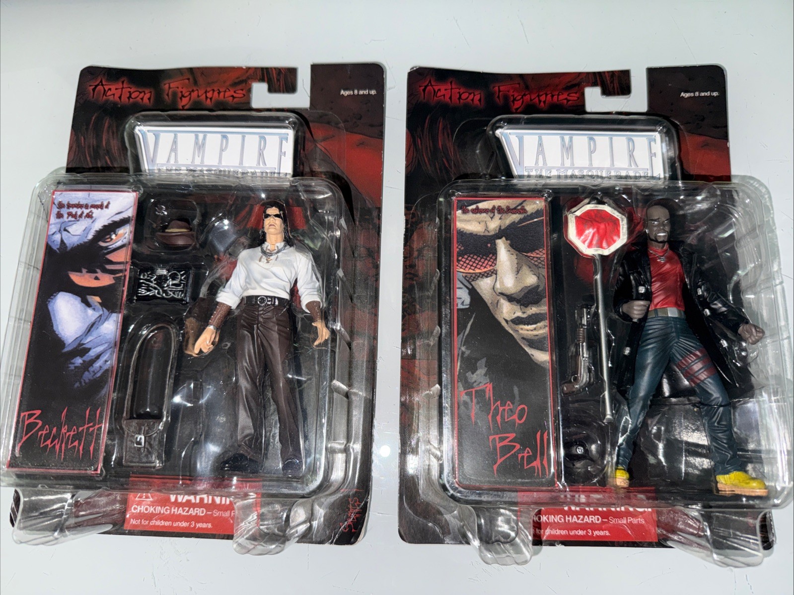 VAMPIRE THE MASQUERADE Theo Bell And Beckett Sealed Carded Figures 2001
