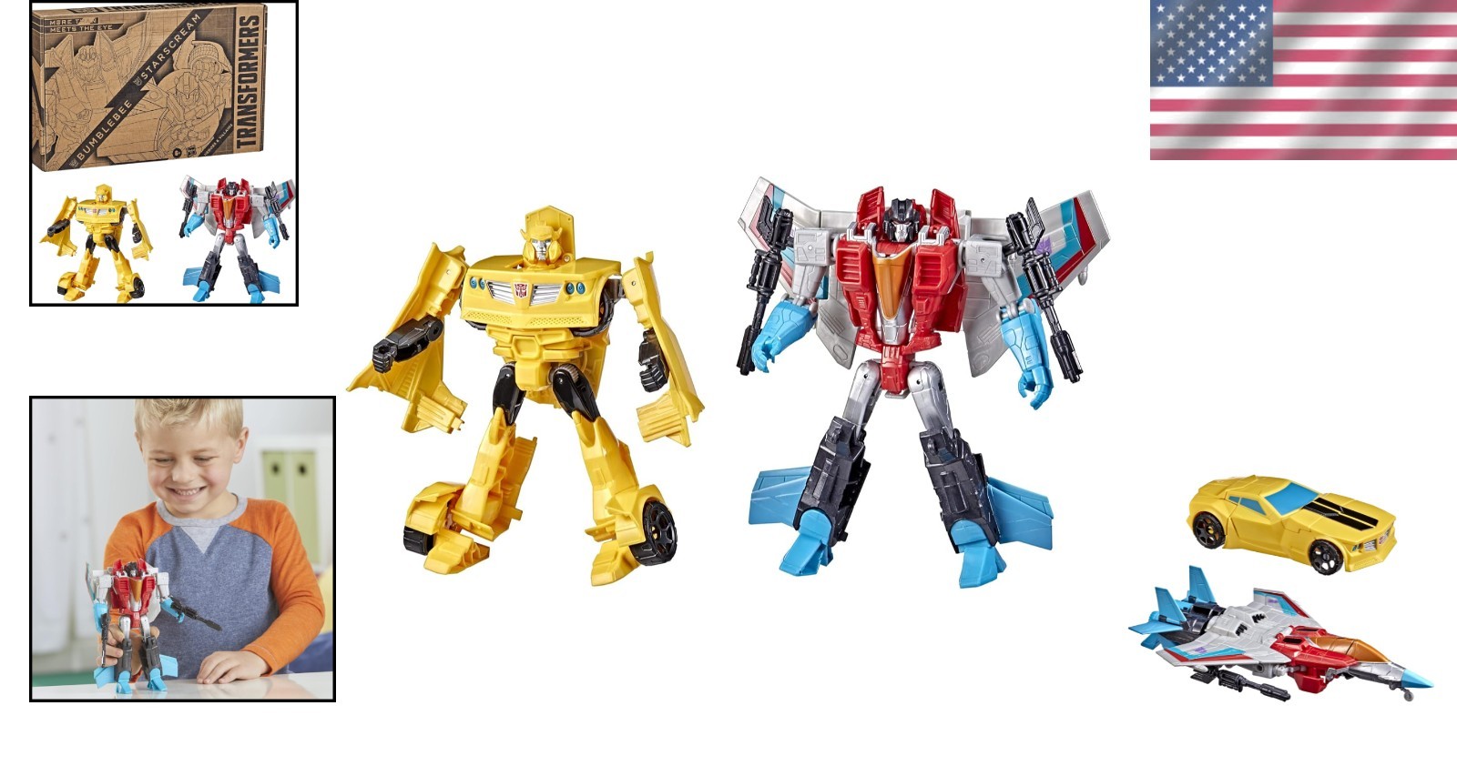 Transformers Bumblebee & Starscream 7-Inch Action Figures 2-Pack – For Ages 6+