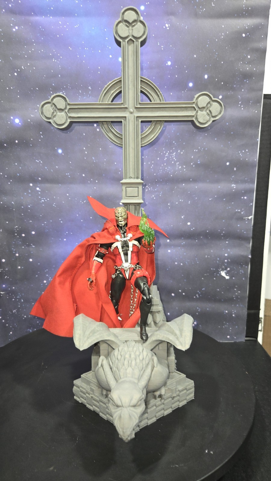 SPAWN BATMAN DAREDEVIL action figure Cross Base Gargoyles Steeple Diorama