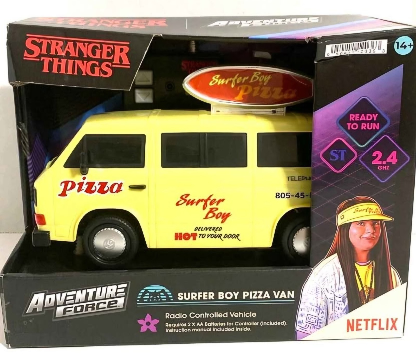 Stranger Things Adventure Force Surfer Boy Pizza RC Van 2.4 GHZ 14+