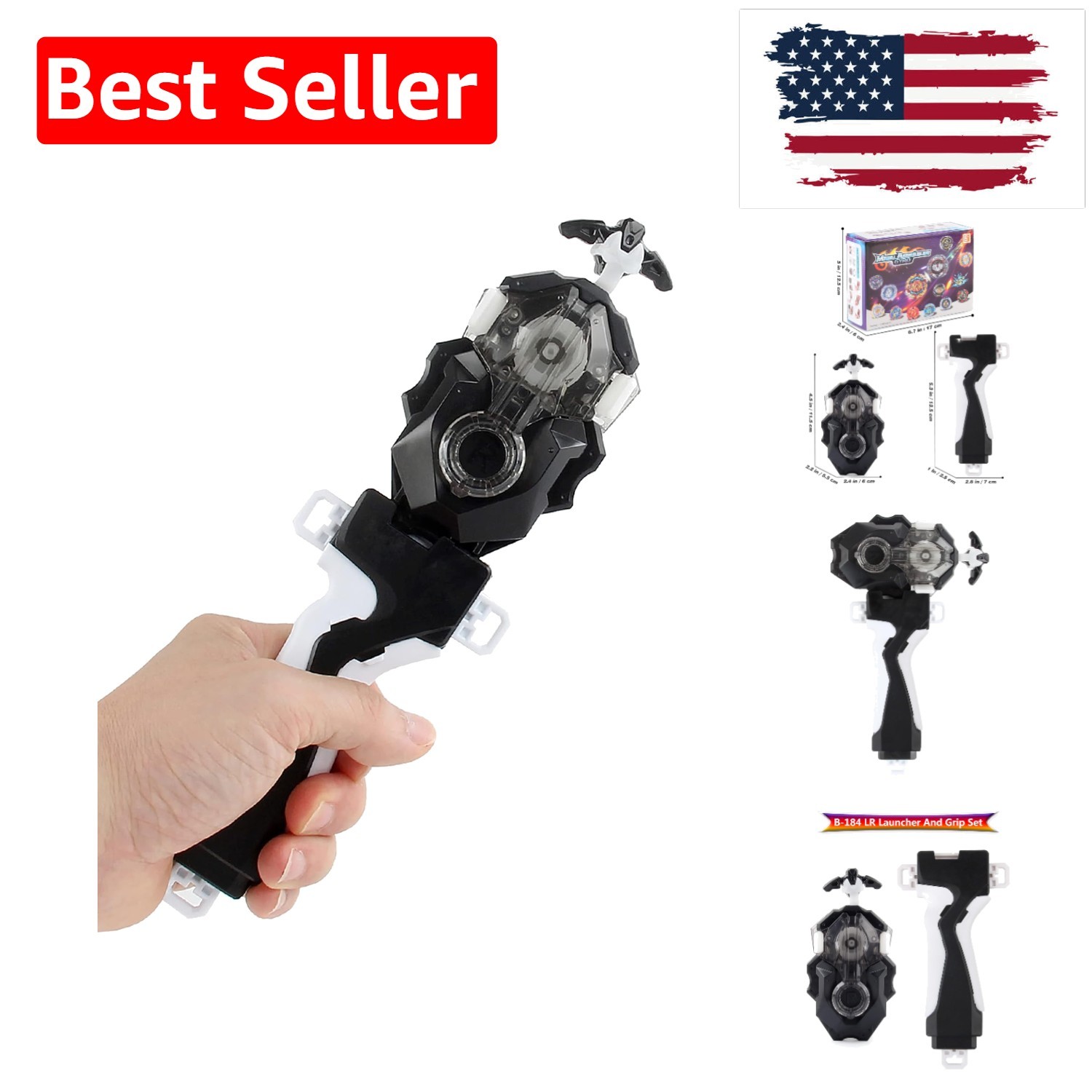 Bey Battling Tops Burst B-184 Launcher and Grip, Custom Bey Launcher LR Left …