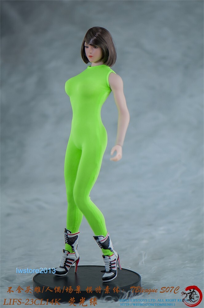 1:6 Bright Green Sleeveless Bodysuit Clothes For 12&Prime; Female PH TBL Figure Body