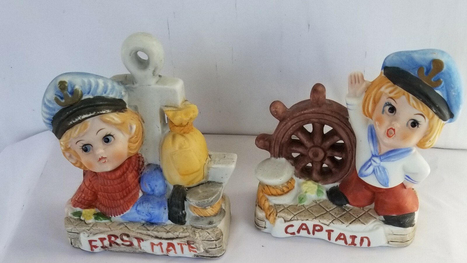Set of 2 Nanco Captain & First Mate Ceramic Figures